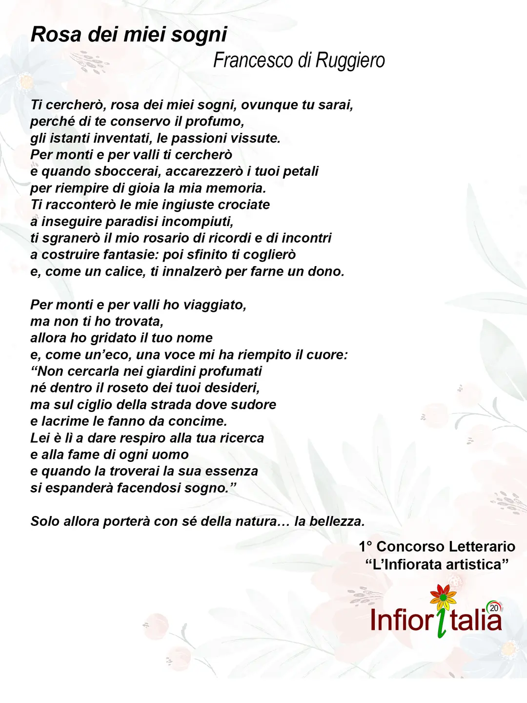 Francesco Di Ruggiero | Rosa dei miei sogni