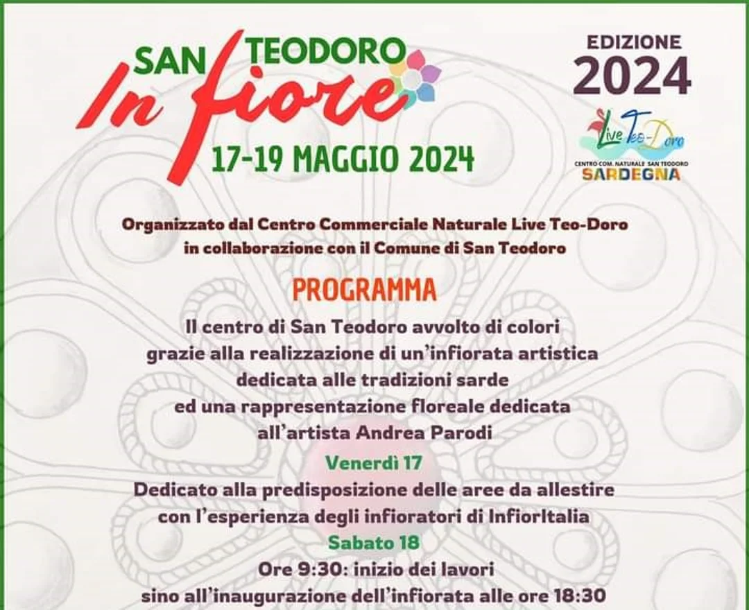 SAN TEODORO IN FIORE 2024 - San Teodoro (SS) - dal 17 al 19 maggio 2024